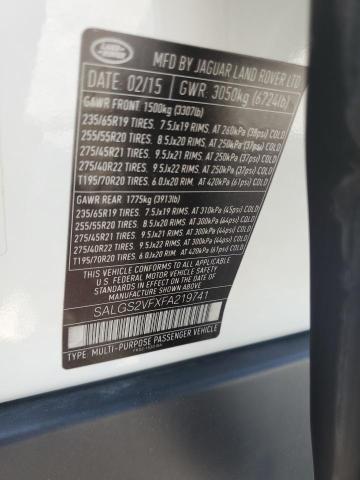 2015 LAND ROVER RANGE ROVE SALGS2VFXFA219741
