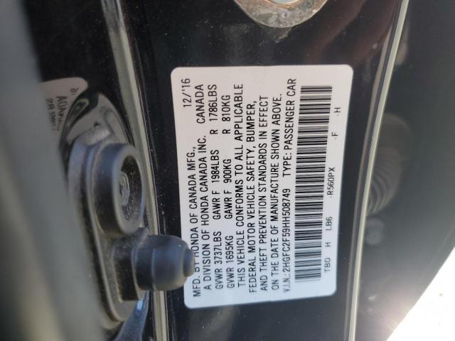 2017 HONDA CIVIC LX 2HGFC2F59HH508749