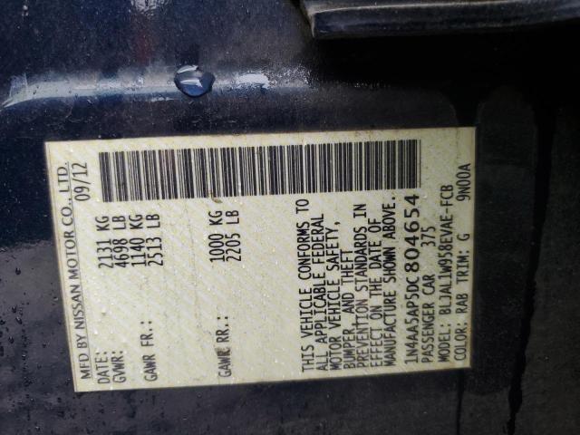 2013 NISSAN MAXIMA S - 1N4AA5AP5DC804654