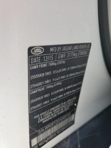 2016 LAND ROVER RANGE ROVE SALWR2EF2GA568143
