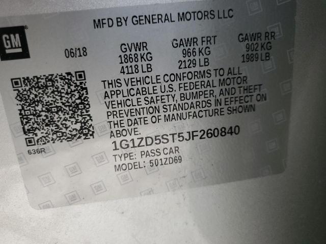 2018 CHEVROLET MALIBU LT 1G1ZD5ST5JF260840