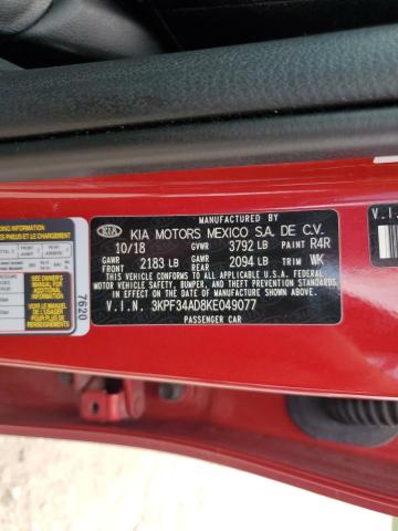 2019 KIA FORTE GT LINE 3KPF34AD8KE049077