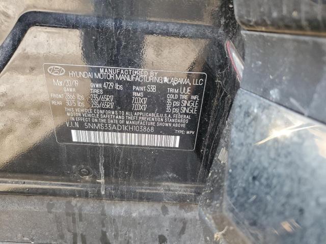2019 HYUNDAI SANTA FE SEL 5NMS33AD1KH103868