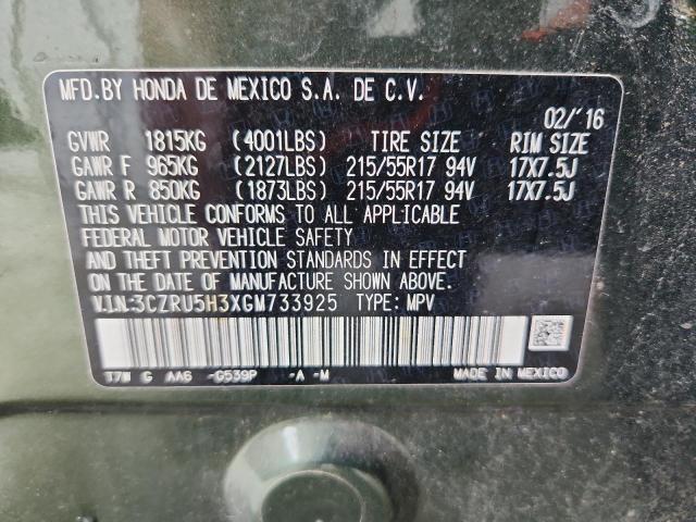 2016 HONDA HR-V LX 3CZRU5H3XGM733925