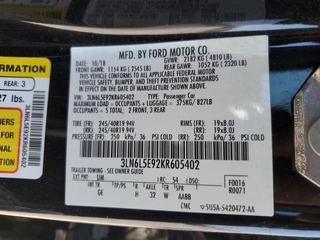 2019 LINCOLN MKZ RESERV - 3LN6L5E92KR605402