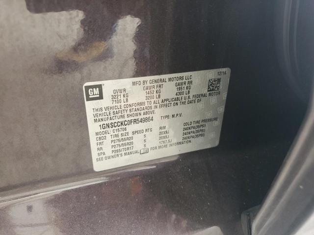 2015 CHEVROLET TAHOE C150 1GNSCCKC0FR549864