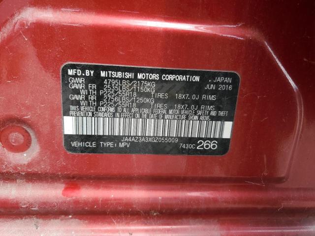 2016 MITSUBISHI OUTLANDER JA4AZ3A3XGZ055009