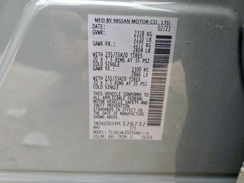 2023 NISSAN MURANO PLATINUM 5N1AZ2DJ4PC126732