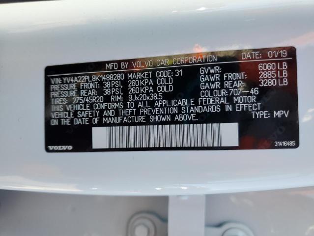 2019 VOLVO XC90 T6 IN YV4A22PL8K1488280
