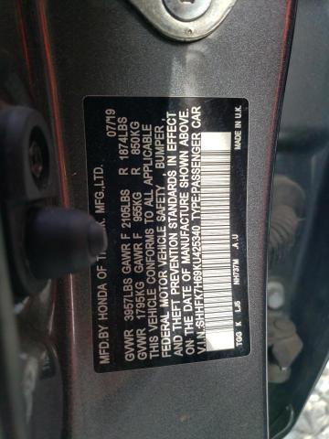 2019 HONDA CIVIC EX SHHFK7H69KU425340