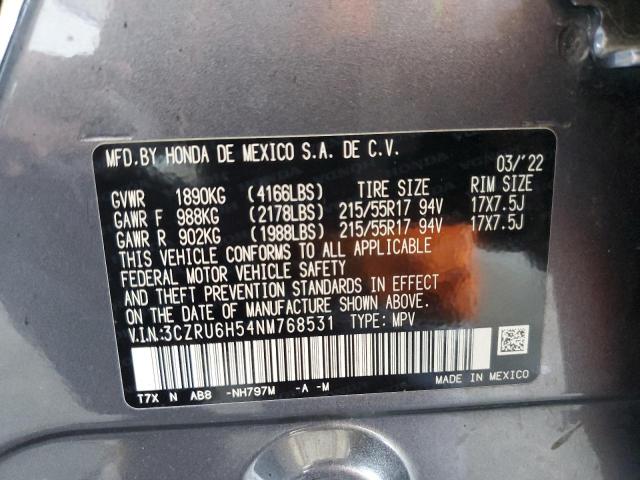 2022 HONDA HR-V EX 3CZRU6H54NM768531