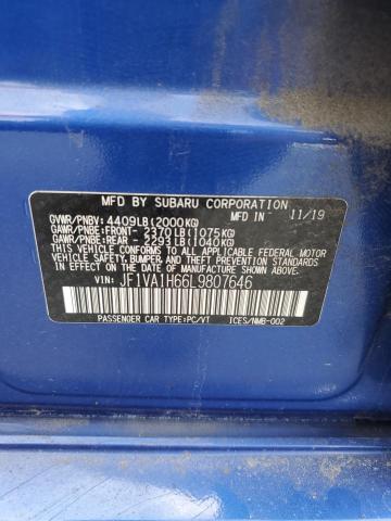 2020 SUBARU WRX LIMITE JF1VA1H66L9807646