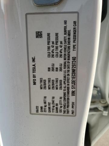 2022 TESLA MODEL 3 5YJ3E1EC0NF297240
