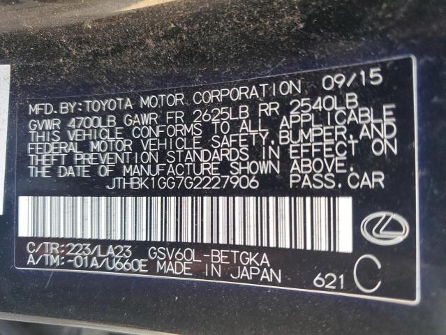 2016 LEXUS ES 350 JTHBK1GG7G2227906