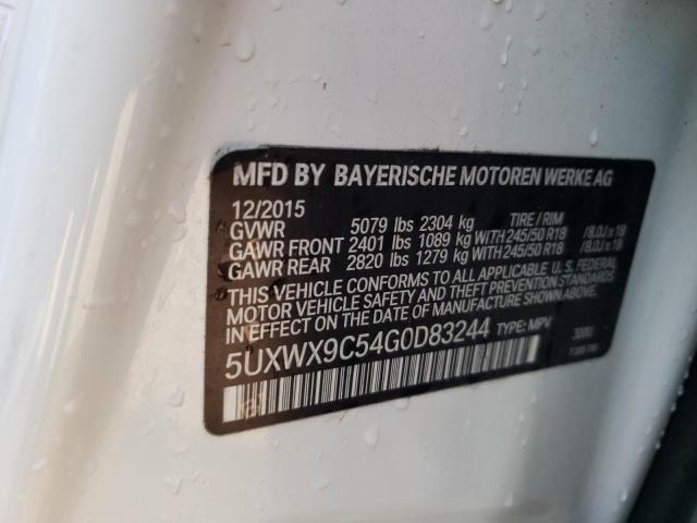 2016 BMW X3 XDRIVE2 5UXWX9C54G0D83244