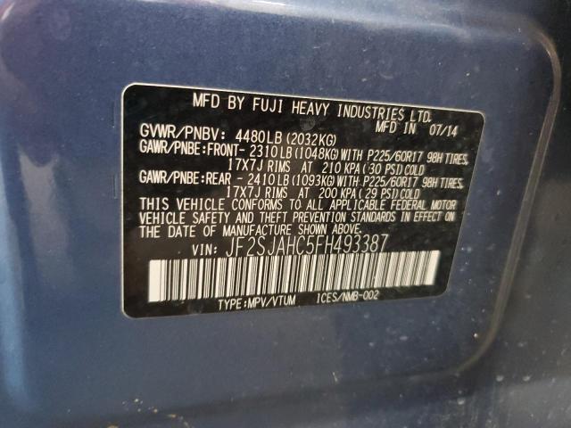 2015 SUBARU FORESTER 2 JF2SJAHC5FH493387