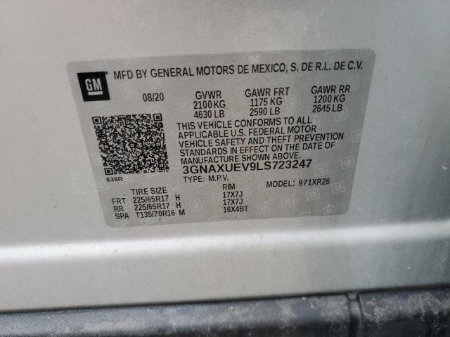 2020 CHEVROLET EQUINOX LT 3GNAXUEV9LS723247