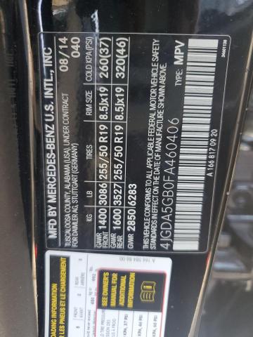 2015 MERCEDES-BENZ ML 400 4MA 4JGDA5GB0FA460406