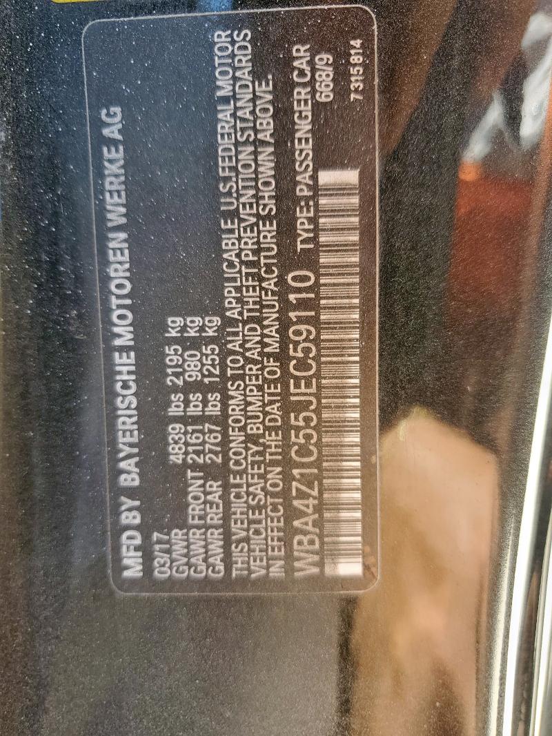 2018 BMW 430I WBA4Z1C55JEC59110