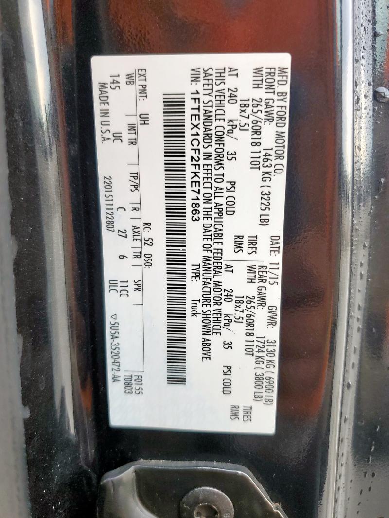 2015 FORD F150 SUPER 1FTEX1CF2FKE71863