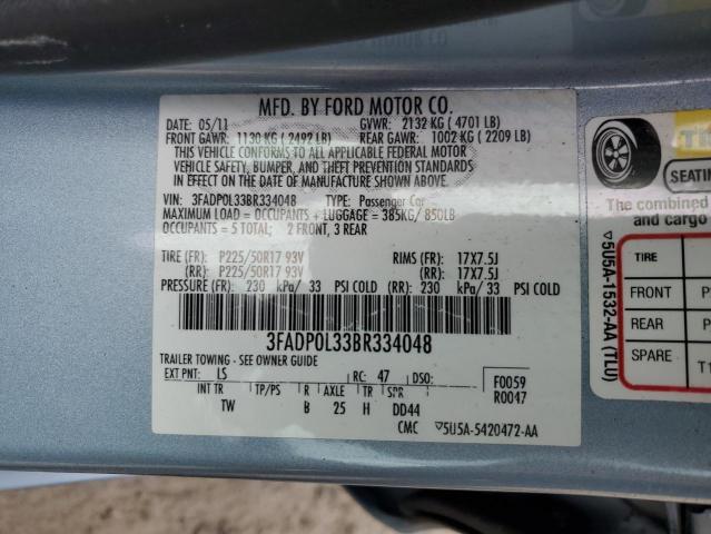 2011 FORD FUSION HYB - 3FADP0L33BR334048