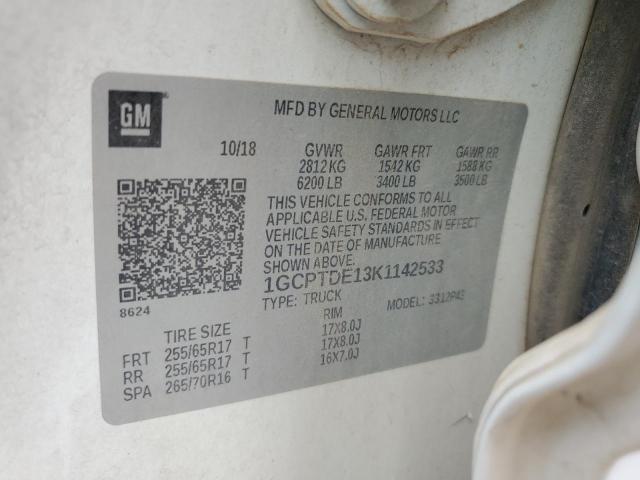 2019 CHEVROLET COLORADO Z71 1GCPTDE13K1142533