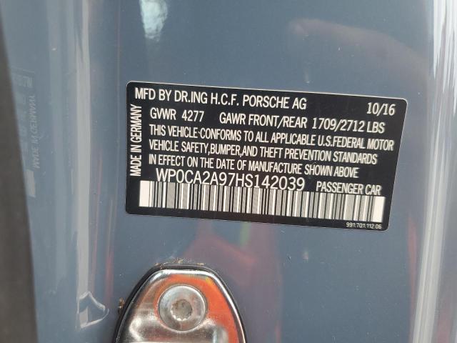 2017 PORSCHE 911 CARRERA WP0CA2A97HS142039