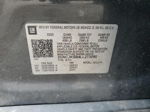 2020 CHEVROLET TRAX LS 3GNCJKSB4LL273090