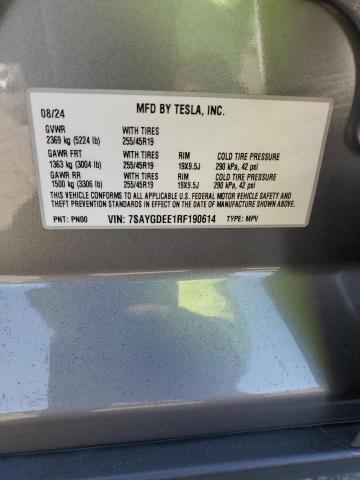 2024 TESLA MODEL Y 7SAYGDEE1RF190614