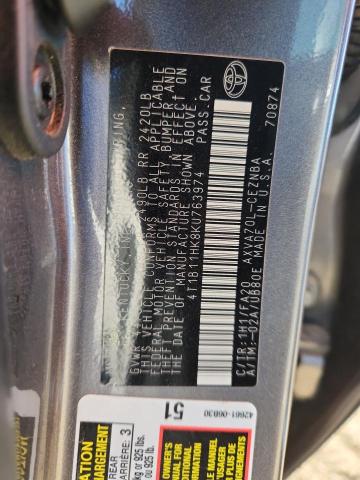2019 TOYOTA CAMRY L 4T1B11HK8KU763974