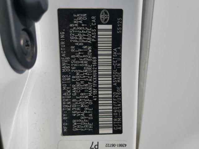 2017 TOYOTA CAMRY LE 4T1BF1FKXHU621669