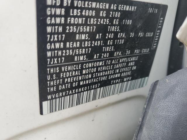 2017 VOLKSWAGEN TIGUAN WOLFSBURG WVGRV7AX6HK011657