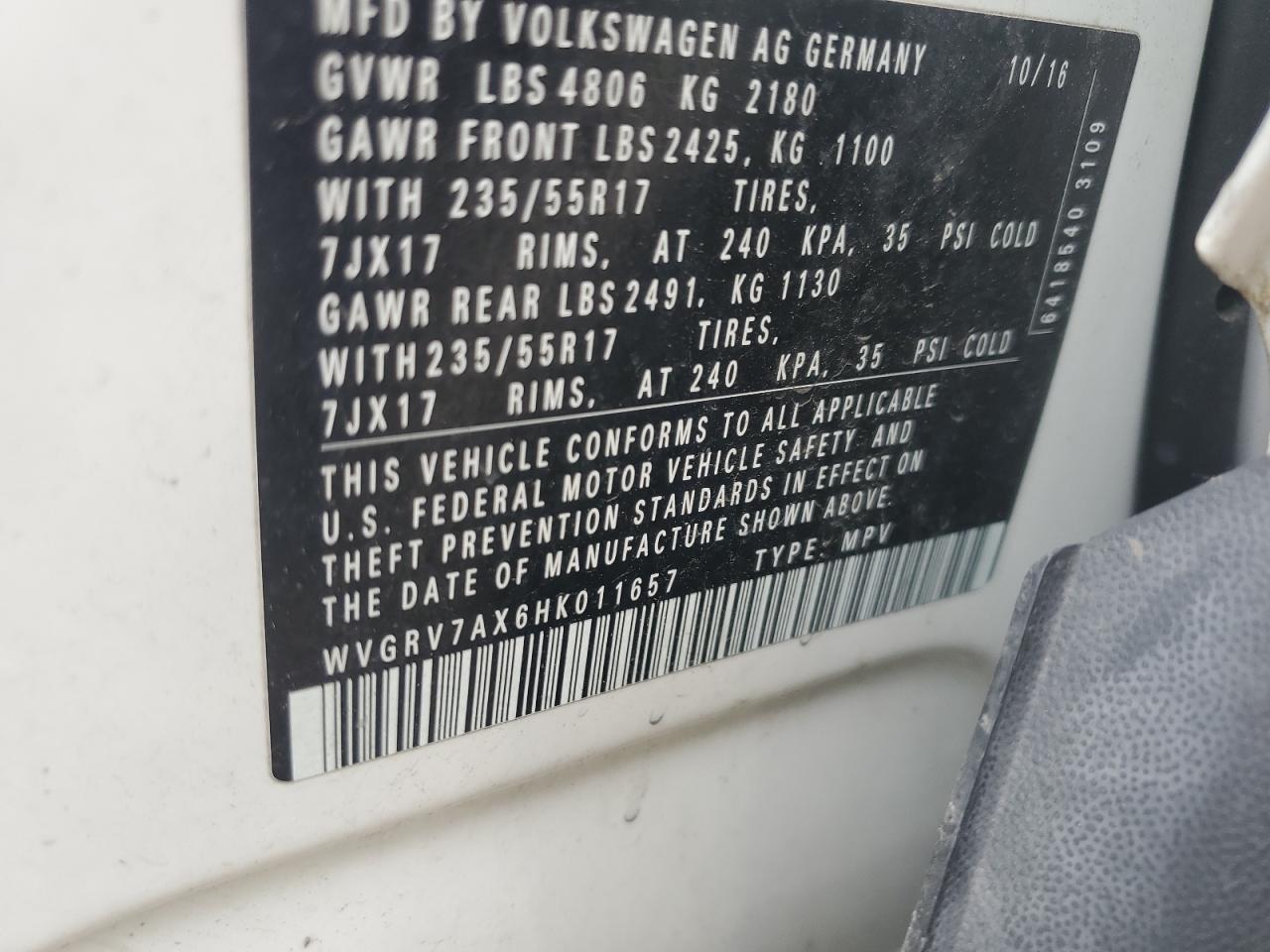 VOLKSWAGEN TIGUAN WOLFSBURG