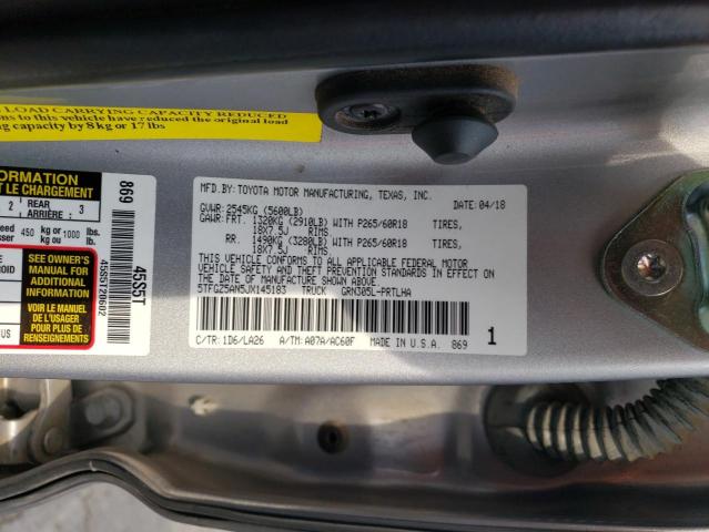 2018 TOYOTA TACOMA DOU 5TFGZ5AN5JX145183
