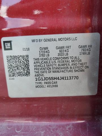 2018 CHEVROLET SONIC LT - 1G1JD5SH4J4113770