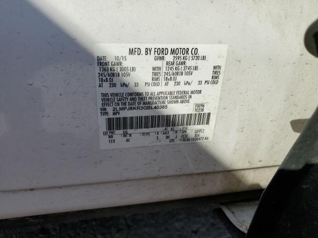 2016 LINCOLN MKX SELECT 2LMPJ8KR3GBL40385