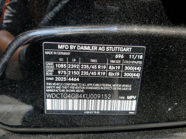 2019 MERCEDES-BENZ GLA 250 4M WDCTG4GB4KU009152