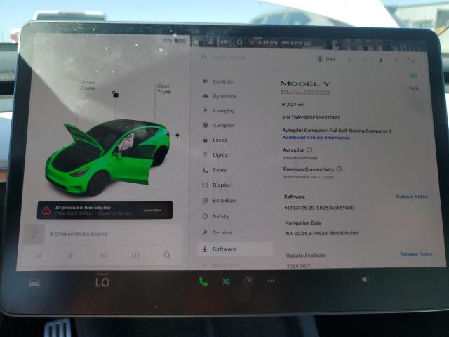 2022 TESLA MODEL Y 7SAYGDEF5NF317822