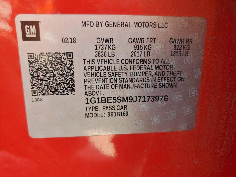 2018 CHEVROLET CRUZE LT 1G1BE5SM9J7173976