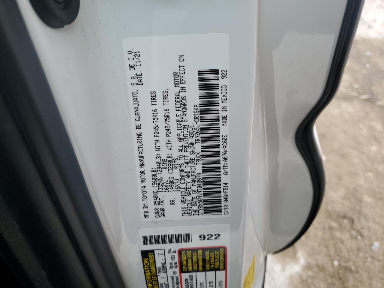 TOYOTA TACOMA ACCESS CAB