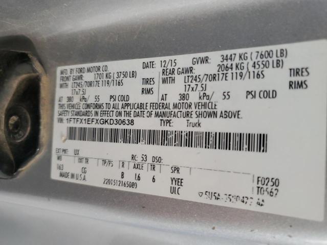 2016 FORD F150 SUPER 1FTFX1EFXGKD30638