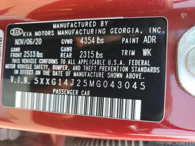 2021 KIA K5 LXS 5XXG14J25MG043045