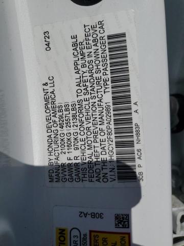 2023 HONDA ACCORD TOURING HYBRID 1HGCY2F80PA029891