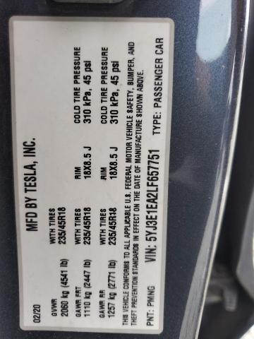 2020 TESLA MODEL 3 - 5YJ3E1EA2LF657751