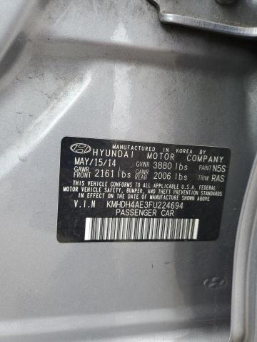 2015 HYUNDAI ELANTRA SE KMHDH4AE3FU224694