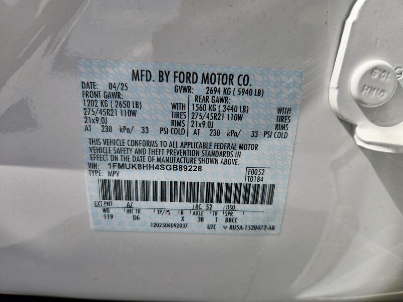 2025 FORD EXPLORER P - 1FMUK8HH4SGB89228