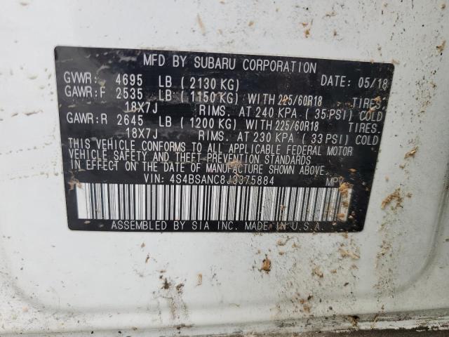 2018 SUBARU OUTBACK 2.5I LIMITED 4S4BSANC8J3375884
