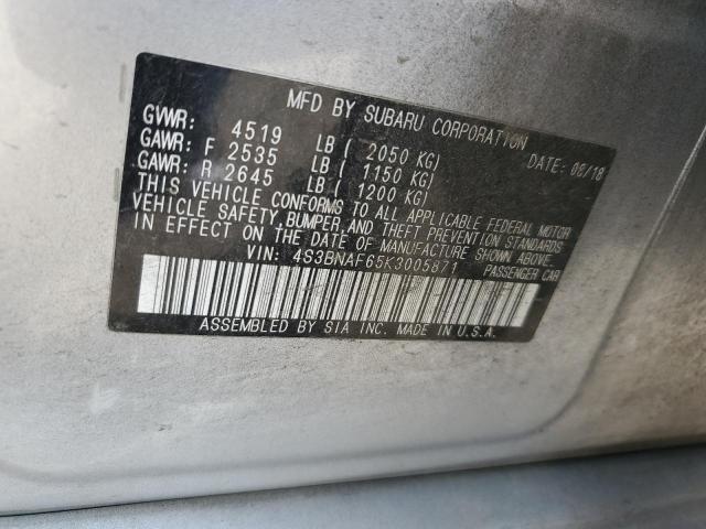 2019 SUBARU LEGACY 2.5 4S3BNAF65K3005871
