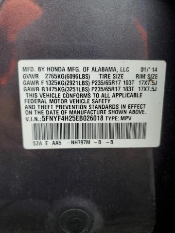 2014 HONDA PILOT LX - 5FNYF4H25EB026018