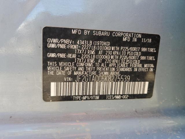2019 SUBARU CROSSTREK JF2GTACC6K8275539